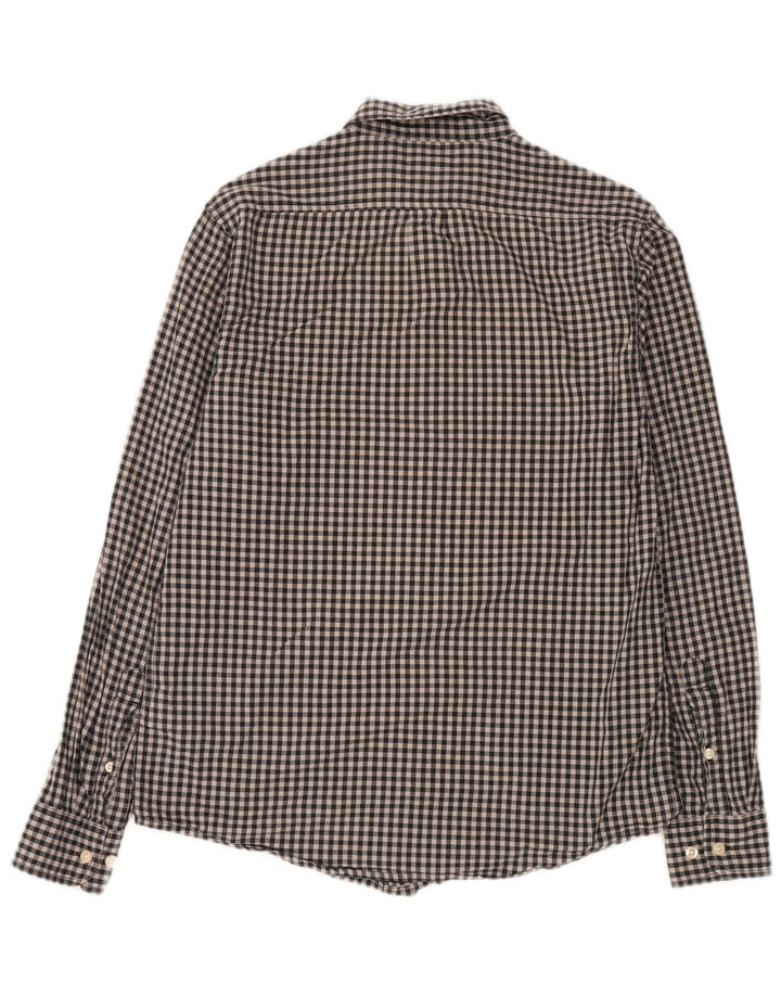 Camisa masculina Lee algodão guingão preto médio