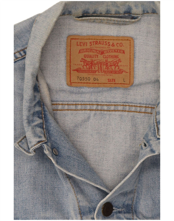 Jaqueta jeans masculina Levi's UK 40 grande algodão azul