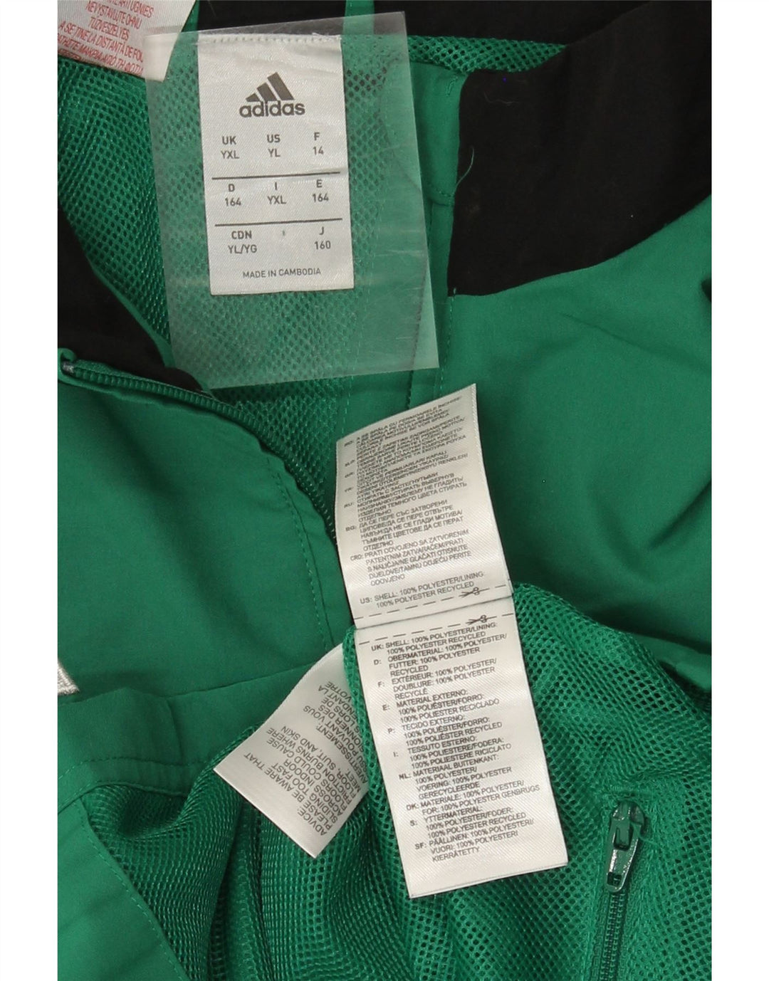 Jaqueta Adidas Meninos Treino Top 13-14 Anos XL Verde Colorblock Poliéster