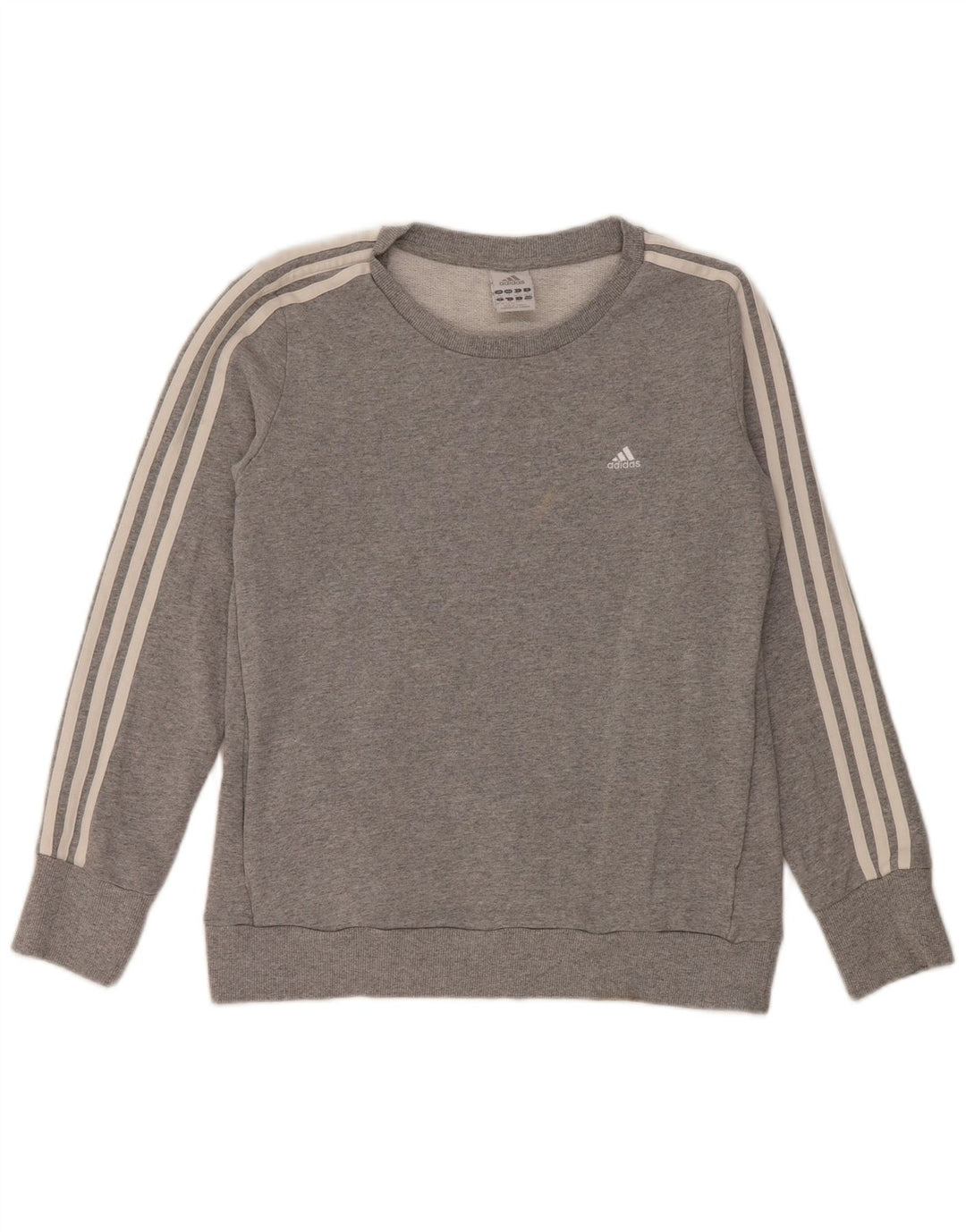 Adidas Womens Sweatshirt Jumper UK 12/14 Médio Cinza Algodão
