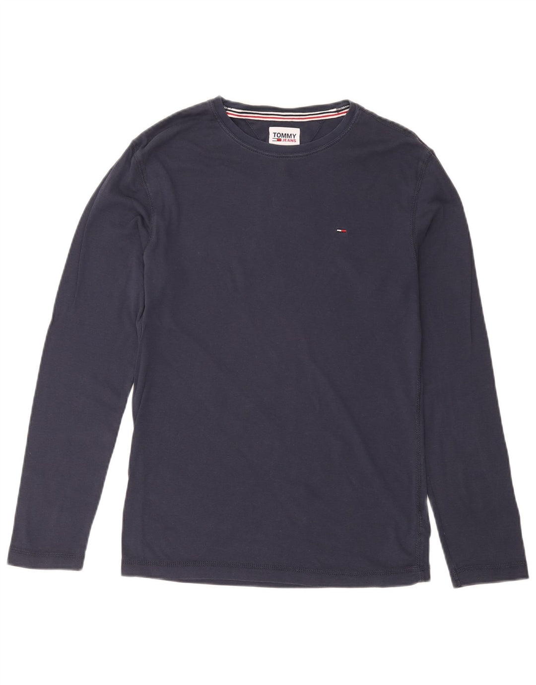Top masculino TOMMY HILFIGER manga comprida médio algodão azul marinho