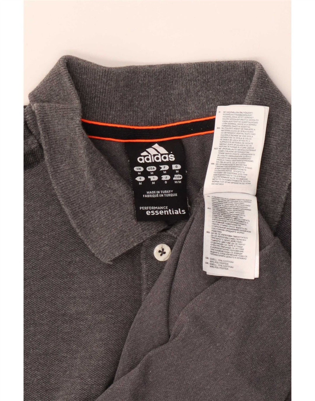 Camisa polo masculina Adidas Climalite cinza médio algodão