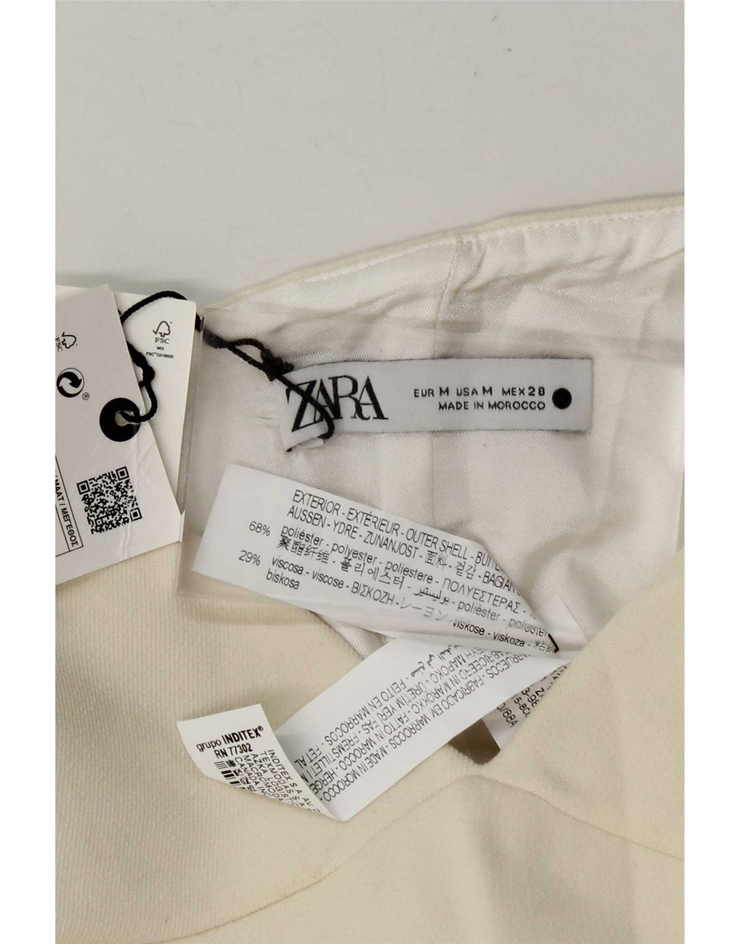 Zara Womens Crop Strapless Corset Top UK 12 Médio Off White Poliéster