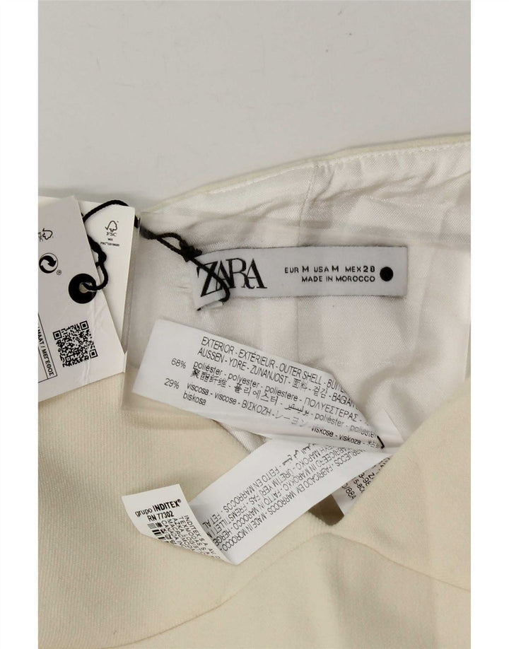 Zara Womens Crop Strapless Corset Top UK 12 Médio Off White Poliéster