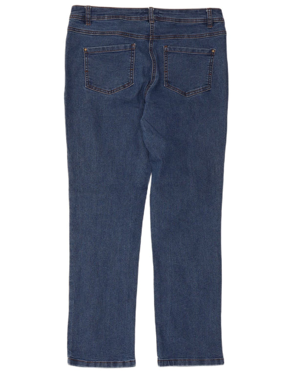 M&Co Jeans Slim Feminino UK 12 Médio W34 L28 Azul Algodão