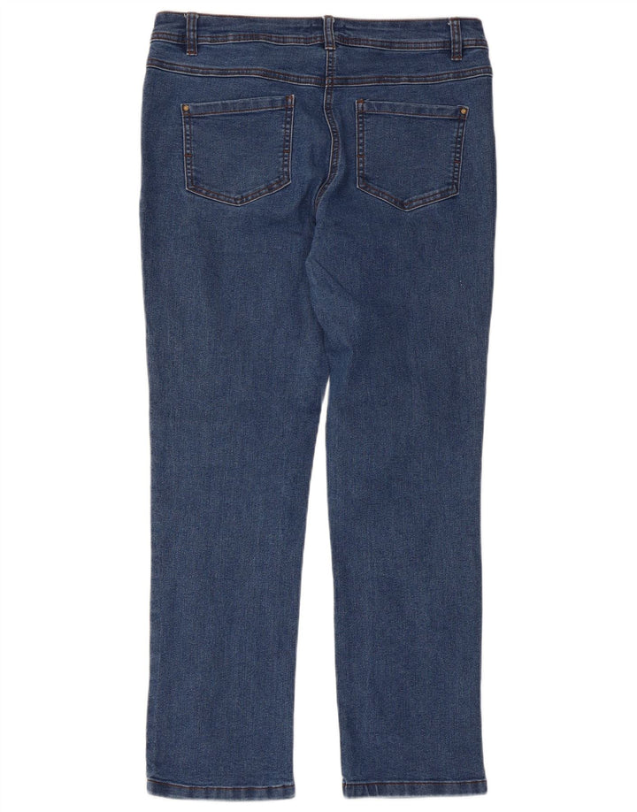 M&Co Jeans Slim Feminino UK 12 Médio W34 L28 Azul Algodão