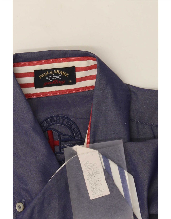 Camisa masculina Paul & Shark tamanho 40 algodão roxo médio