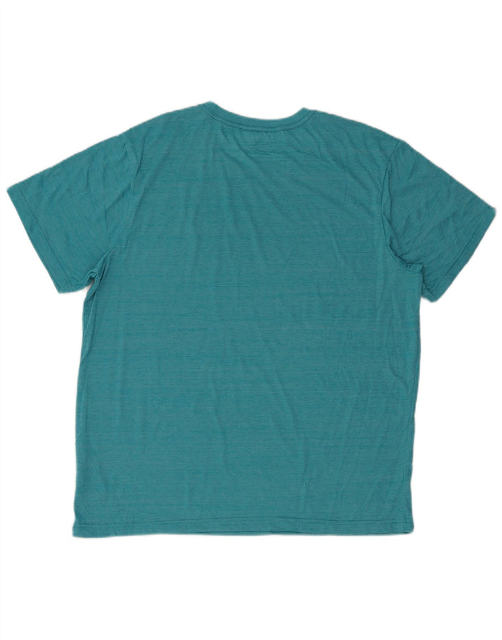 Camiseta masculina Hurley XL poliéster manchado turquesa