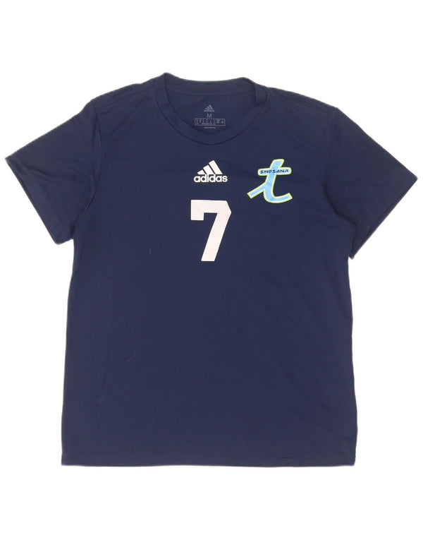 Camiseta Adidas Feminina Indiana Graphic Top UK 12/14 Médio Azul Marinho