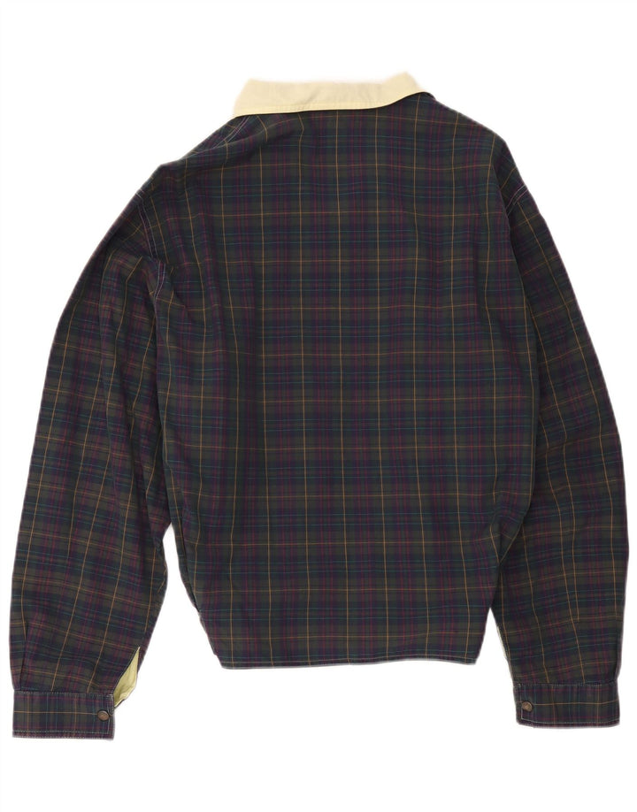 Jaqueta bomber masculina vintage UK 36 pequena xadrez azul marinho
