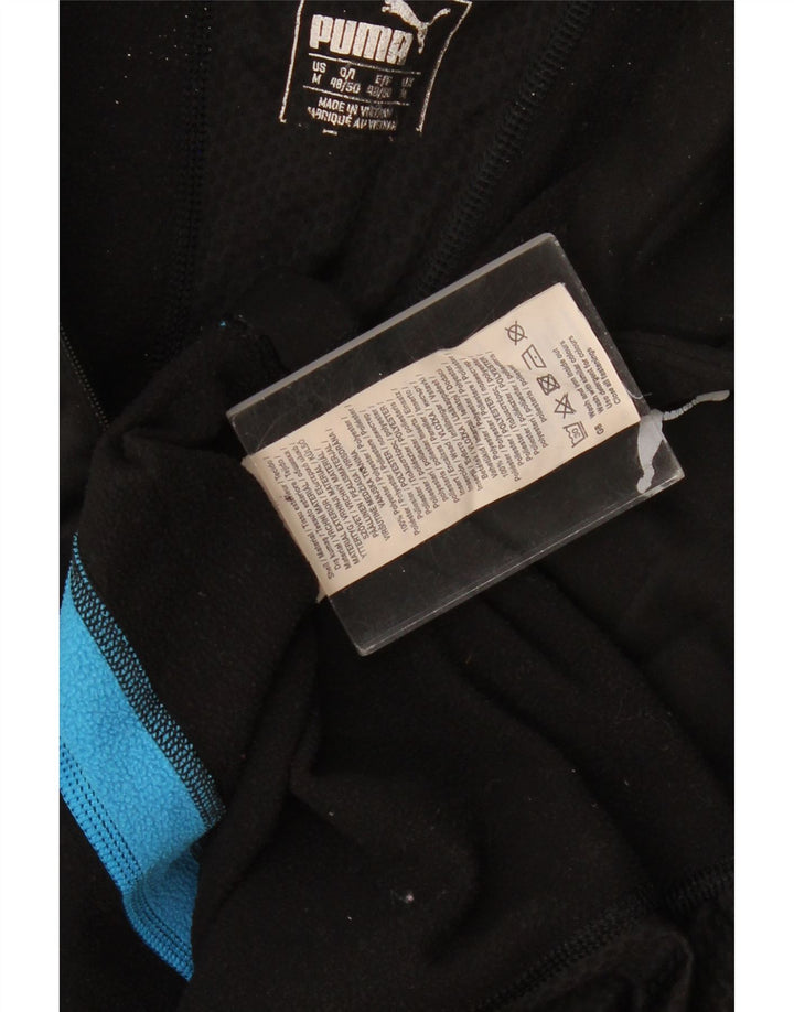 Puma feminino zip neck pulôver agasalho top UK 14 médio preto colorblock