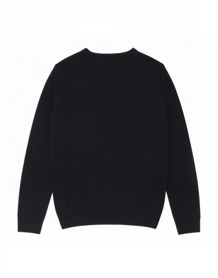 Suéter masculino Marks & Spencer com gola redonda grande acrílico azul marinho