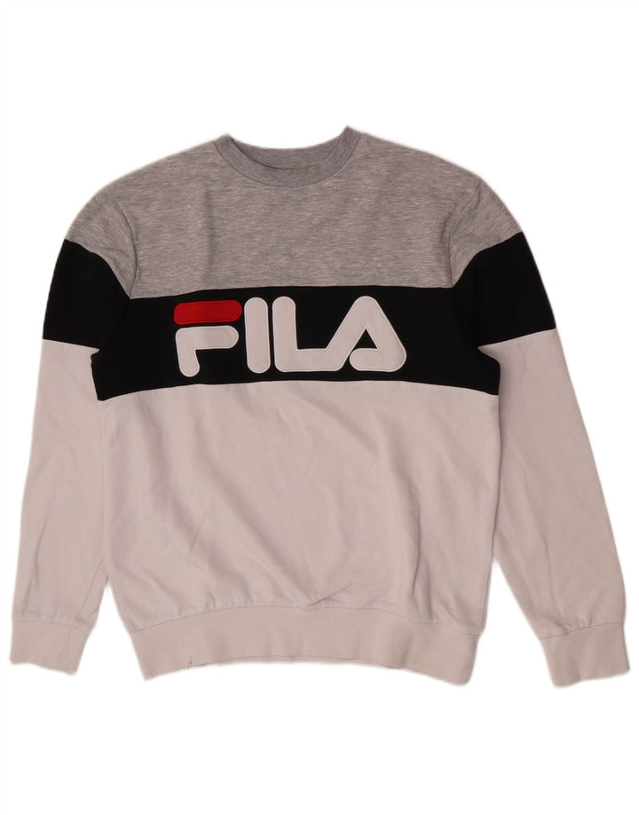 Fila Moletom Gráfico Masculino Jumper Médio Multicolorido Colorblock Algodão