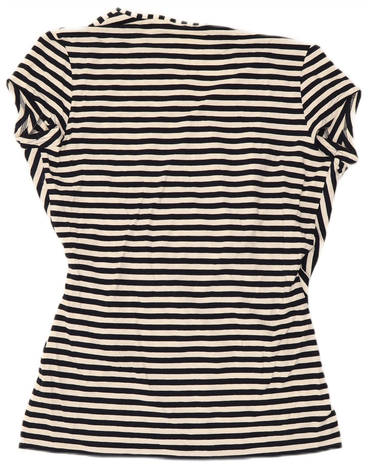 Blusa feminina Marks & Spencer UK 16 grande viscose listrada preta