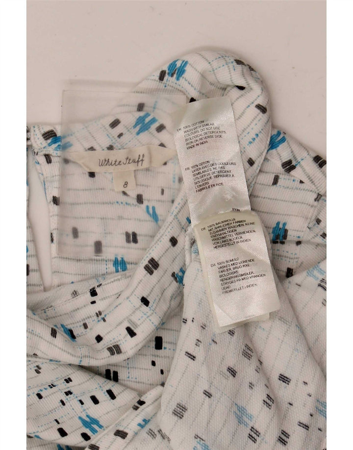Blusa Feminina White Stuff Top UK 8 Algodão Geométrico Pequeno