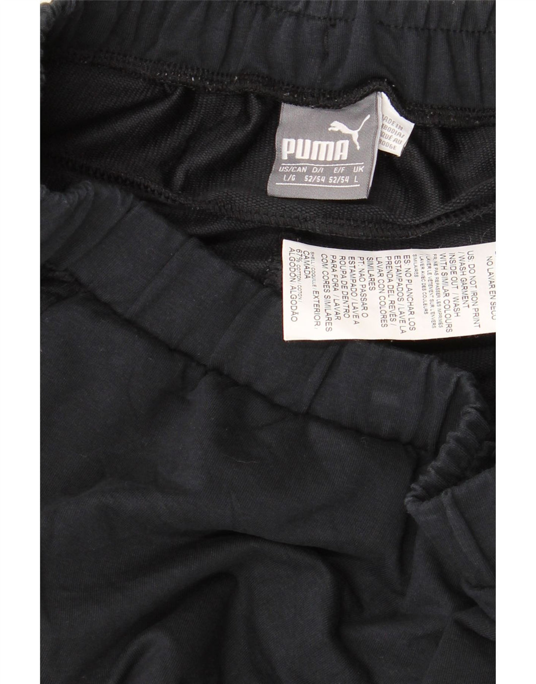Calça de treino masculina PUMA grande algodão preto