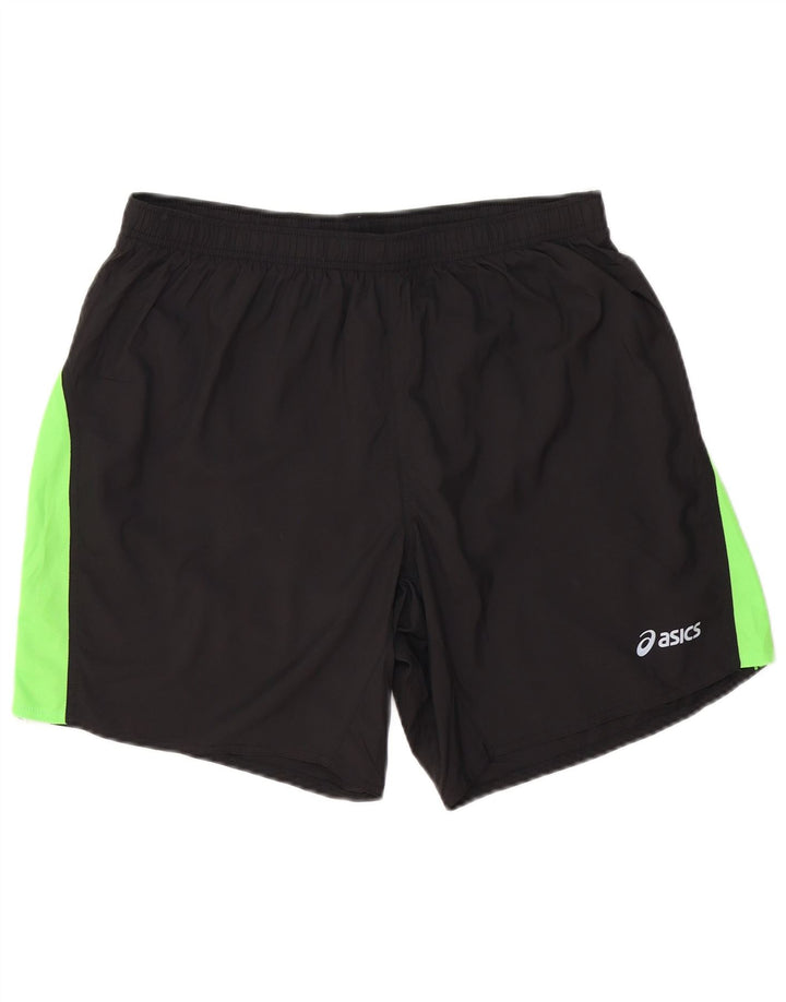 Shorts esportivos masculinos Asics XL preto colorblock poliéster