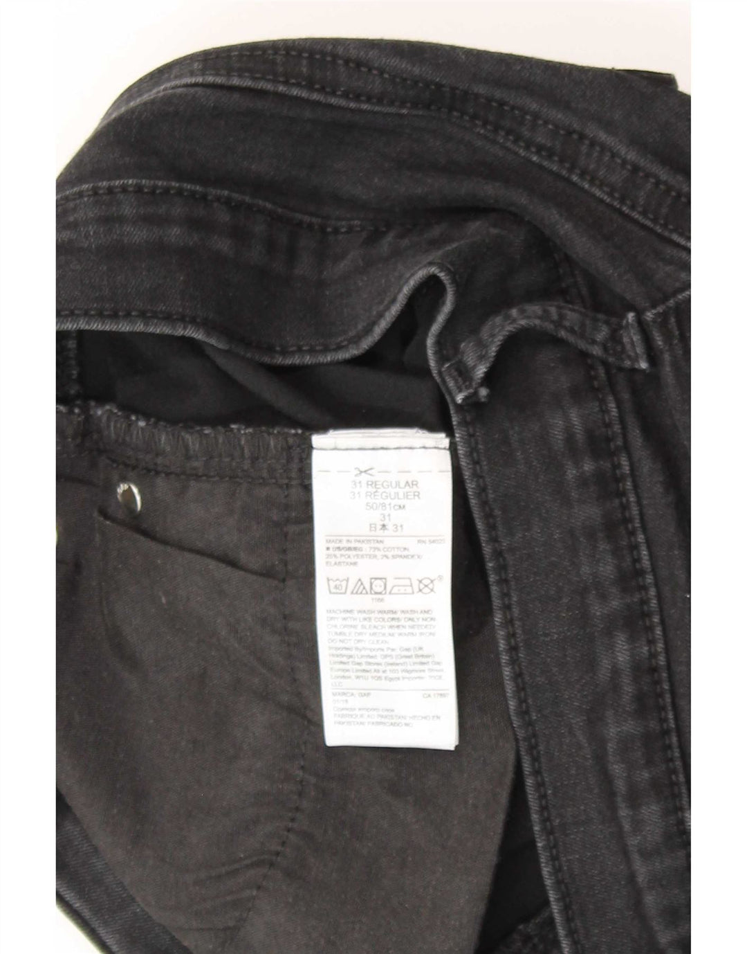 Jeans retos femininos Gap W31 L30 algodão preto
