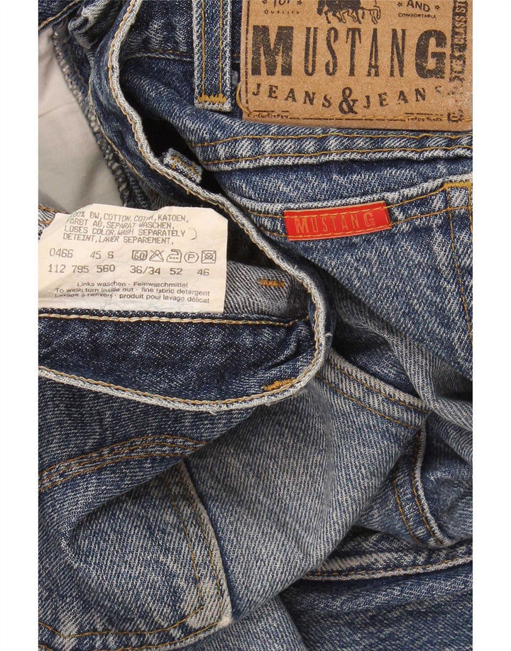 Mustang Mens Slim Jeans W36 L34 Azul Algodão