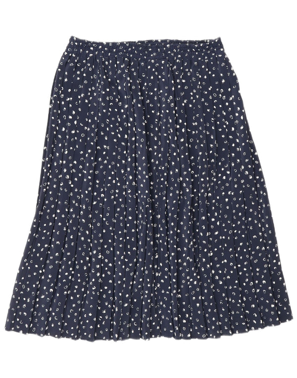 Saia vintage feminina plissada linha A W32 grande azul marinho manchado