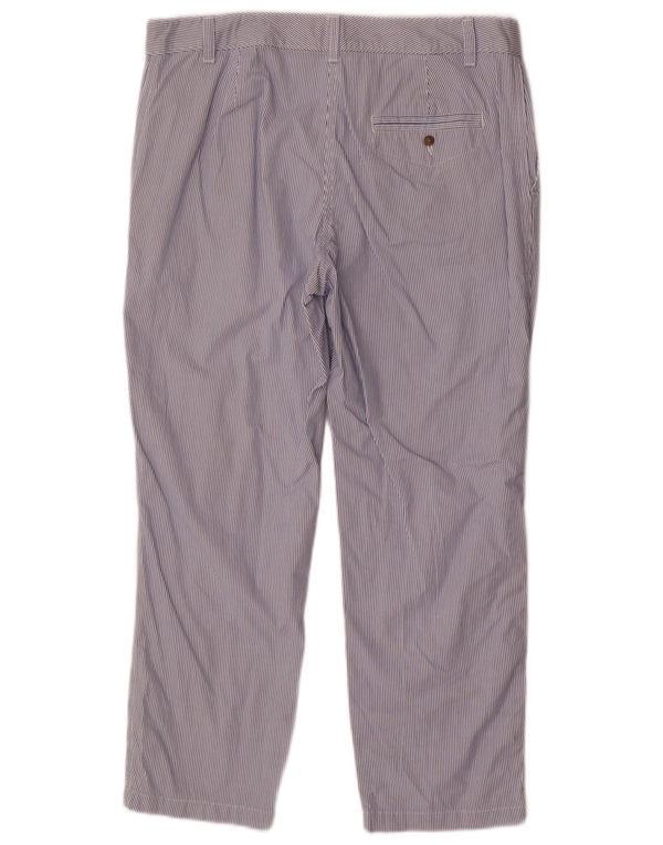 Calça chino feminina Marks & Spencer Reino Unido 14 grande W34 L26 risca de giz azul