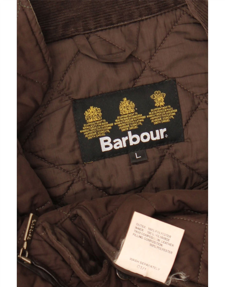 Jaqueta acolchoada masculina BARBOUR UK 40 grande poliéster marrom