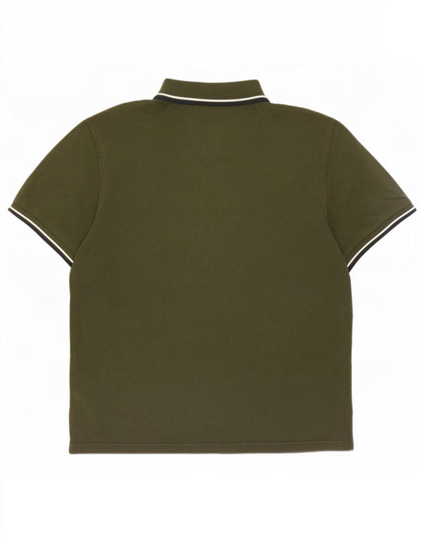 Camisa polo masculina Fred Perry grande algodão listrado cáqui