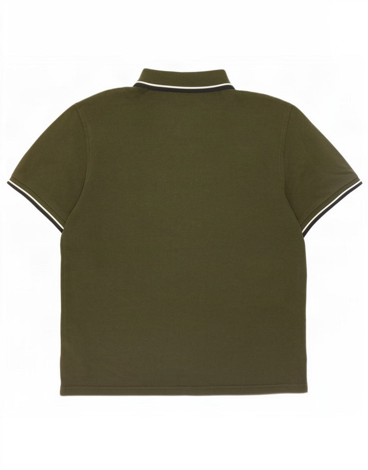 Camisa polo masculina Fred Perry grande algodão listrado cáqui