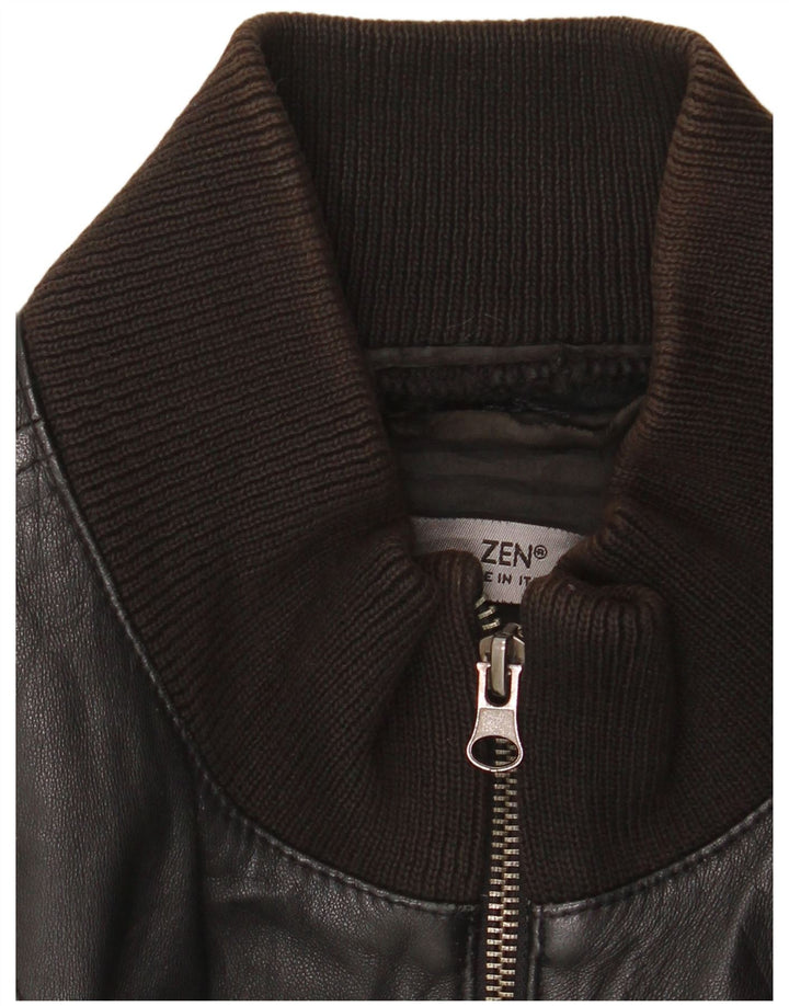 Jaqueta de couro masculina Zen IT 54 XL couro preto