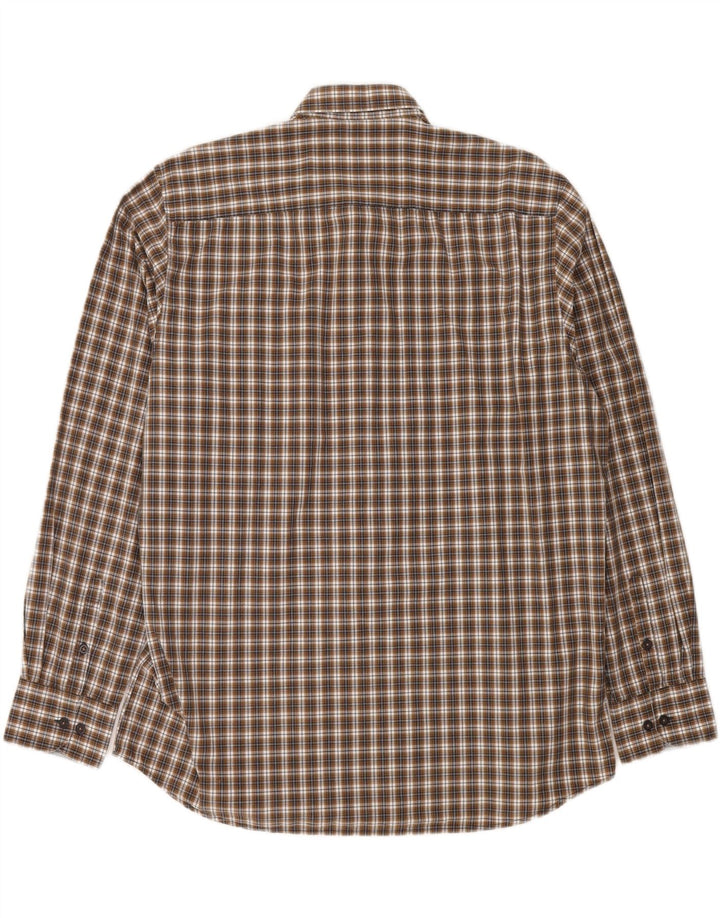 LERROS Mens Shirt XL Brown Check Cotton