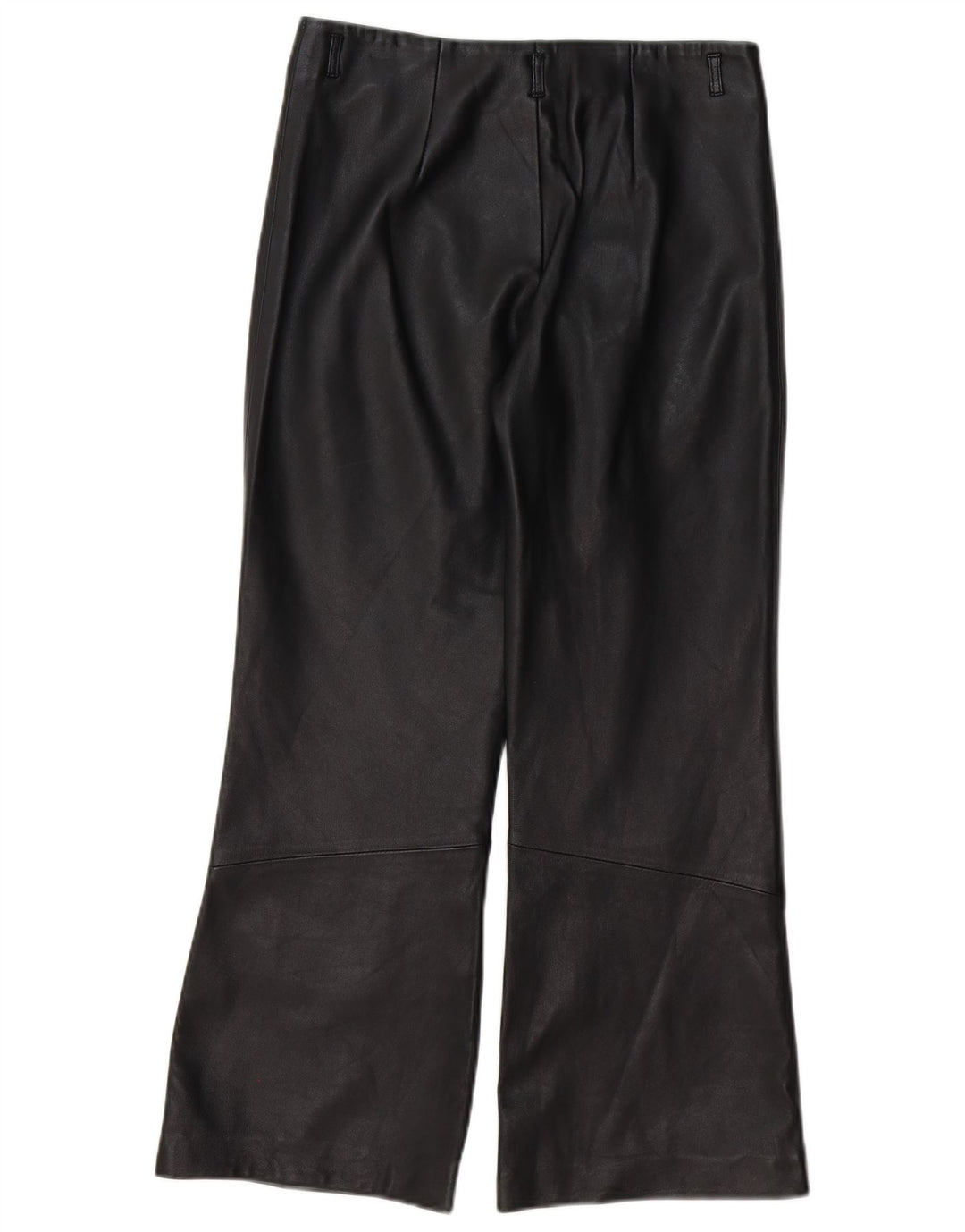 Calça casual feminina de couro bootcut VINTAGE W28 L25 preta