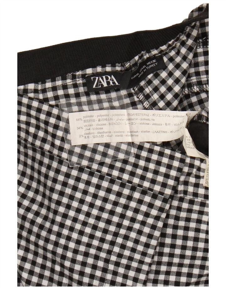 Calça Chino Slim Feminina Zara XL W32 L27 Preto Gingham Poliéster