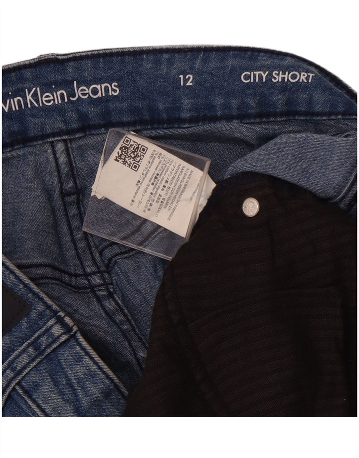 Shorts jeans feminino CALVIN KLEIN EUA 12 grande W32 algodão azul
