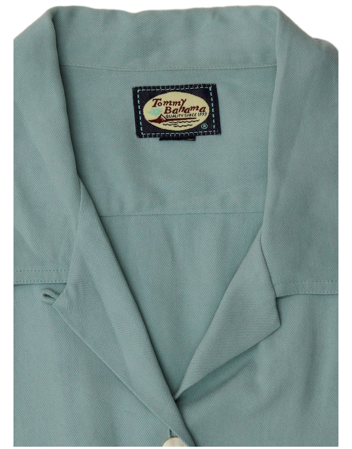 Camisa de manga curta feminina Tommy Bahama Reino Unido 12 espinha de peixe turquesa média