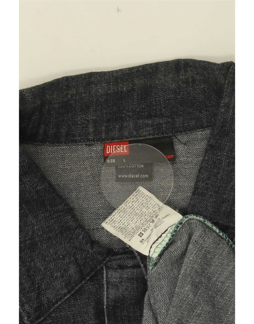 Jaqueta jeans masculina Diesel UK 40 grande algodão azul marinho