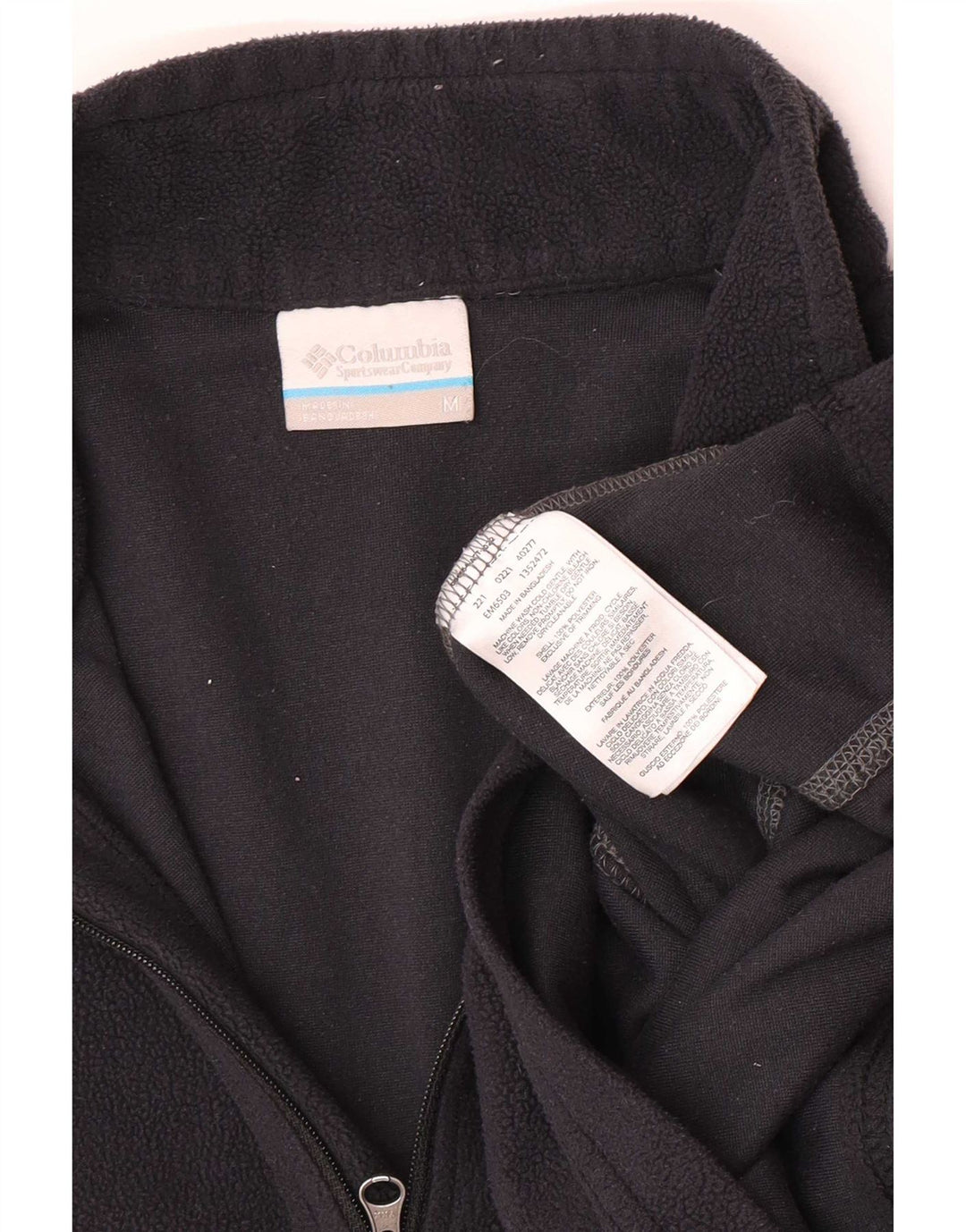 Suéter de lã Columbia masculino com zíper e gola média preto poliéster
