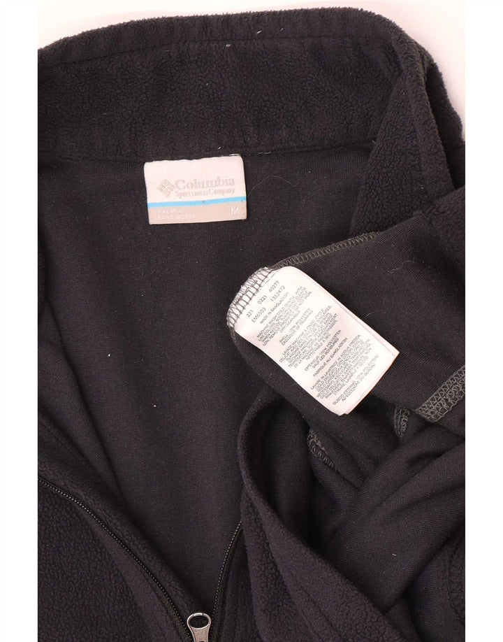 Suéter de lã Columbia masculino com zíper e gola média preto poliéster