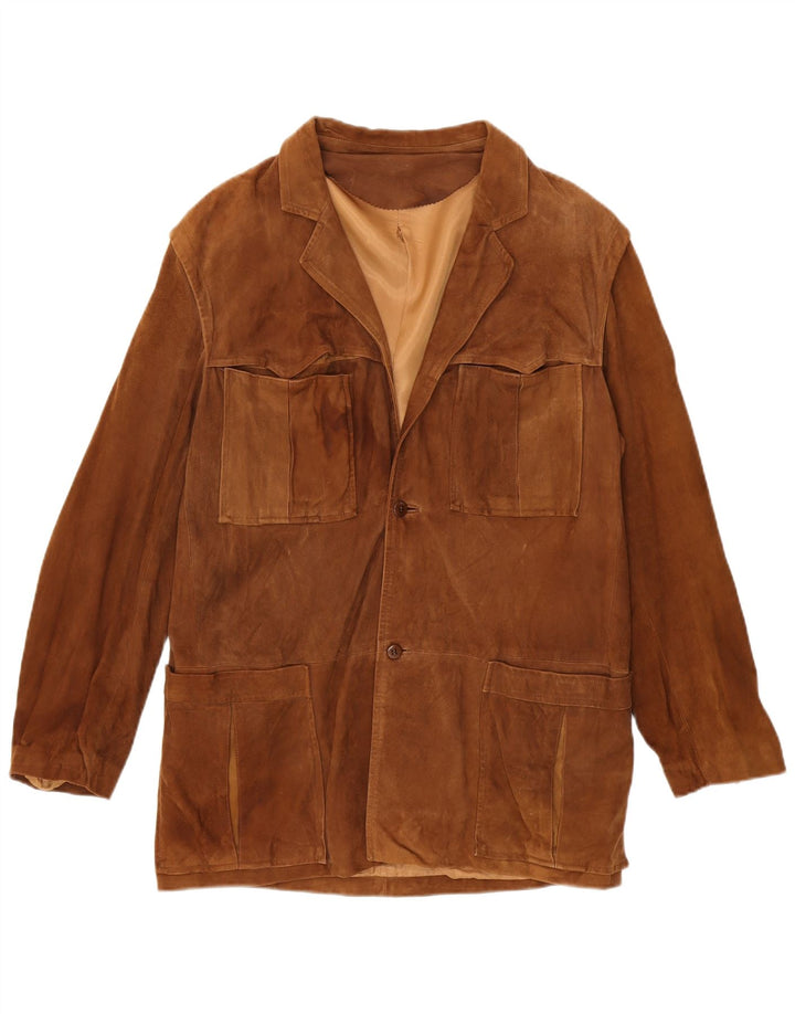 Jaqueta de camurça feminina vintage IT 52 2XL camurça marrom