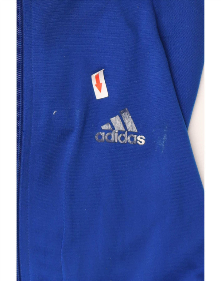 Adidas Mens Tracksuit Top Jacket UK 40/42 Médio Azul Colourblock Poliéster