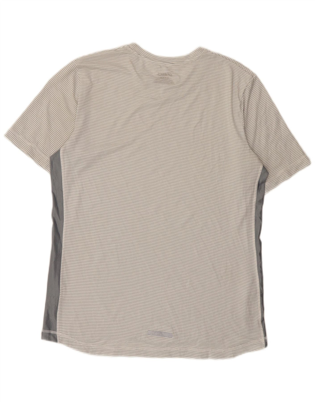 Camiseta masculina Asics Top médio branco listrado poliéster