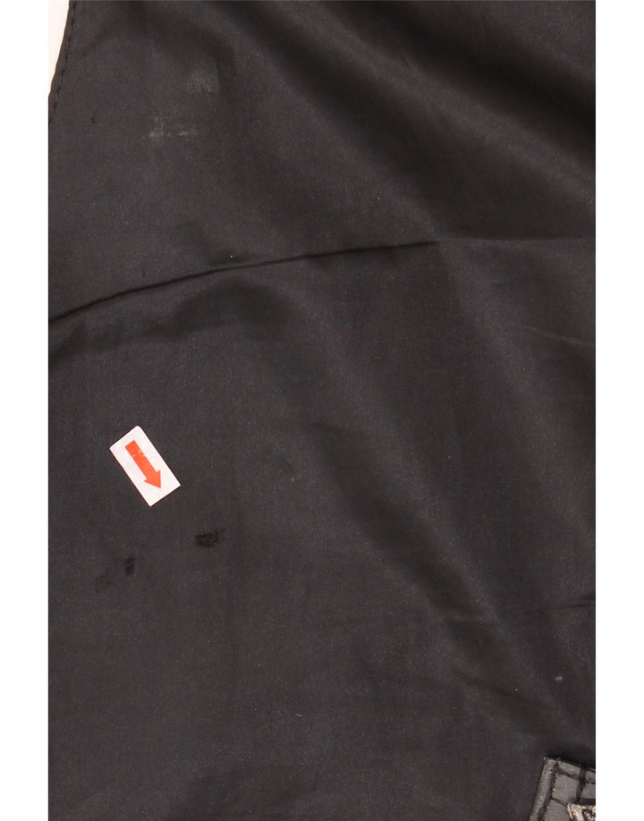 Colete de couro masculino vintage grande preto