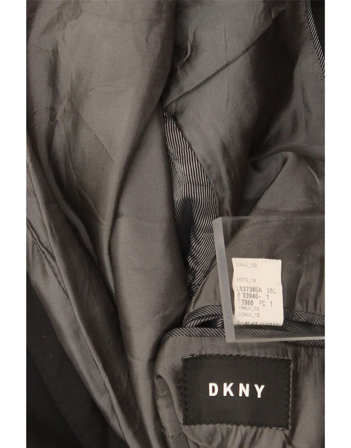 Jaqueta blazer masculina Dkny com 2 botões Reino Unido 38 lã preta média