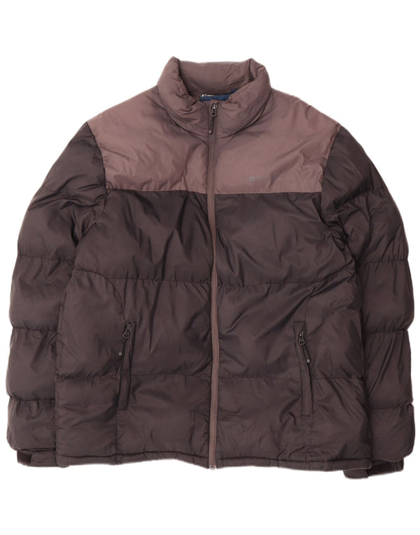 Jaqueta acolchoada masculina Mountain Warehouse UK 40 grande bloco colorido preto de nylon