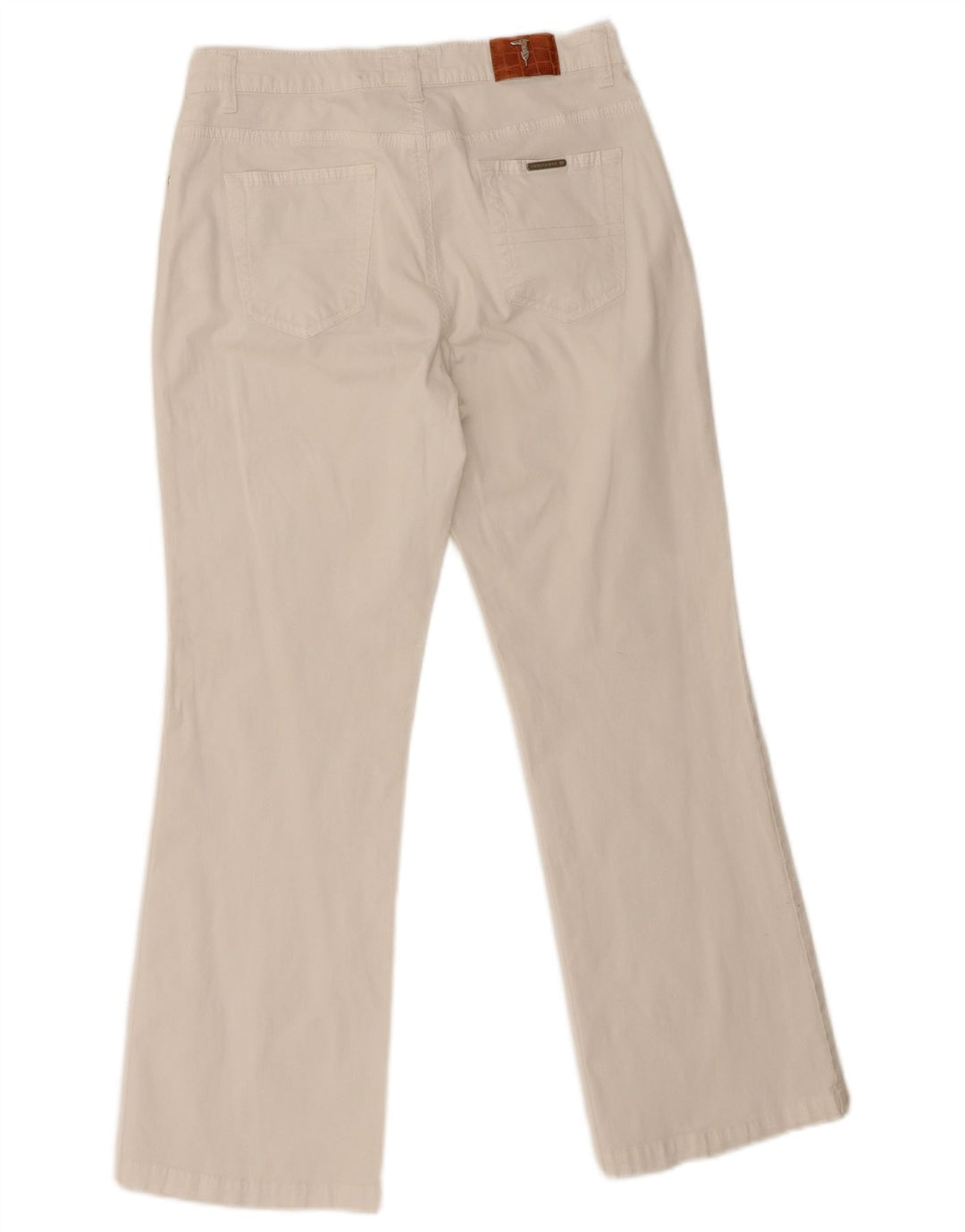 Jeans recortados femininos Trussardi W28 L26 algodão branco
