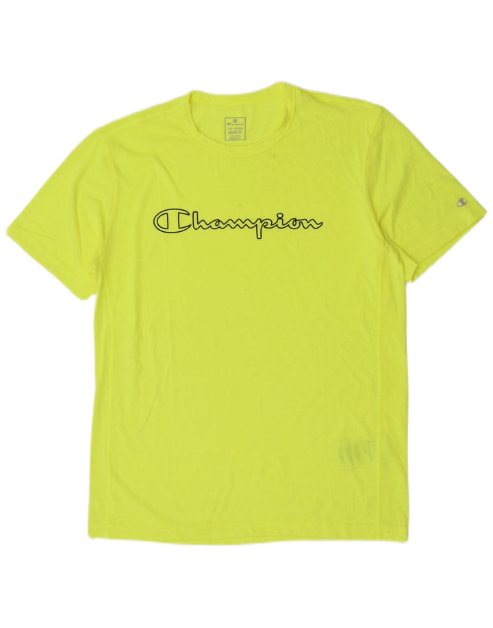 Camiseta masculina gráfica Champion 2XL poliéster amarelo