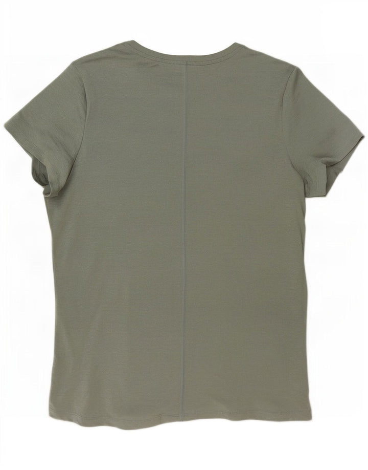 Camiseta feminina Nike Dri Fit Slim UK 16 grande poliéster verde