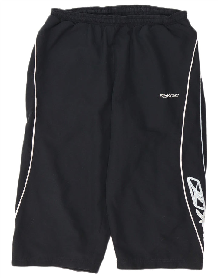 REEBOK Mens Graphic Bermuda Sport Shorts IT 50 Grande Poliéster Preto