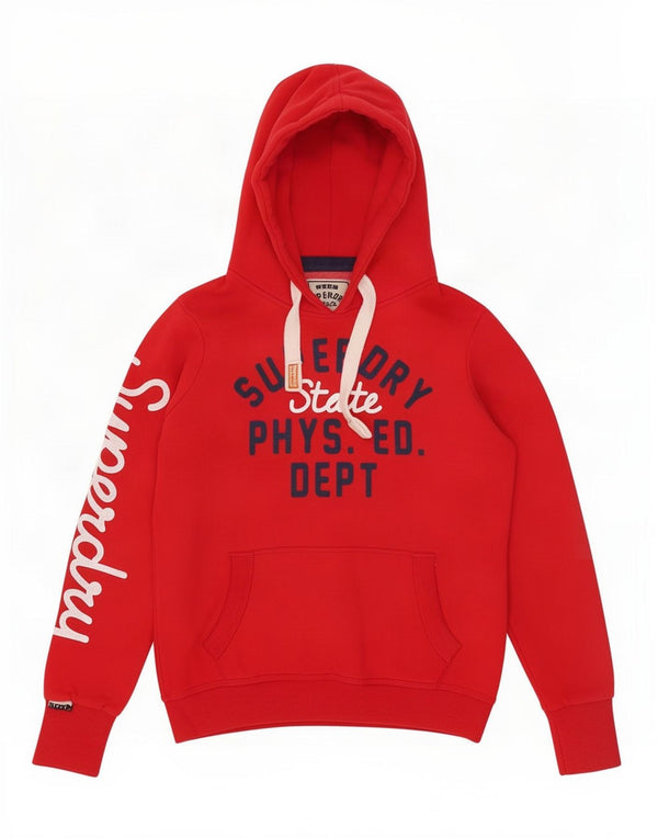 Suéter com capuz gráfico masculino Superdry grande algodão vermelho
