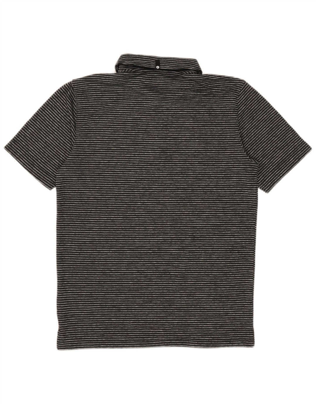 Camisa polo masculina Puma pequena listrada preta de poliéster