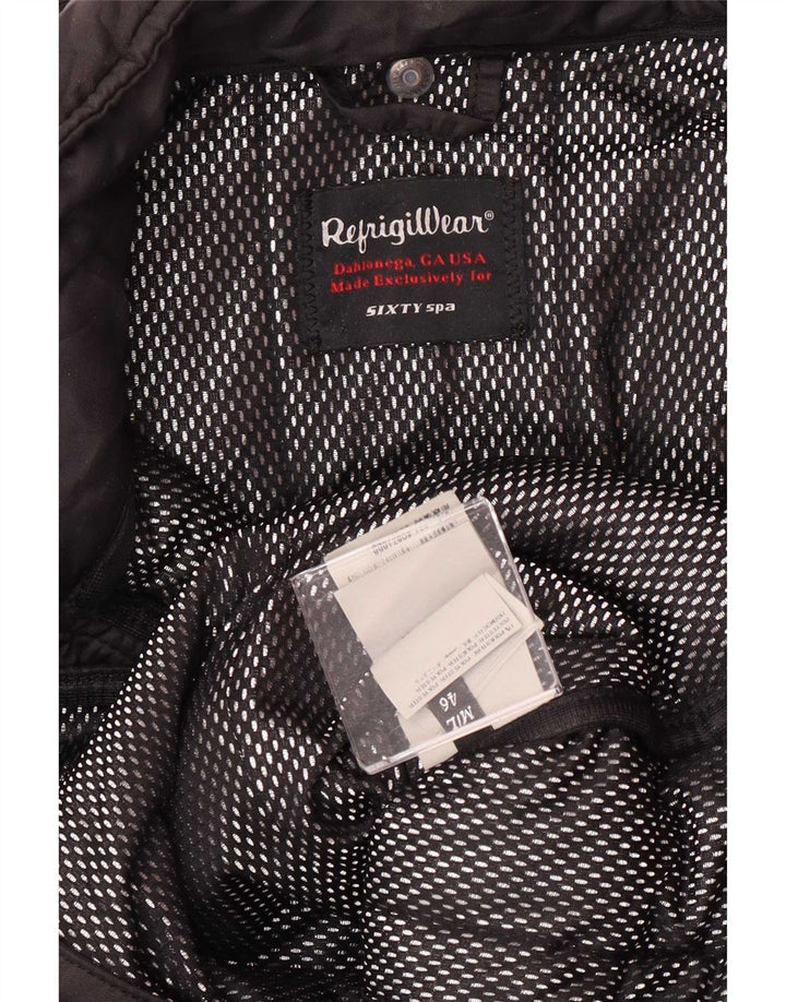 Jaqueta feminina Refrigiwear Sixty spa acolchoada com capuz Reino Unido 14 médio preto
